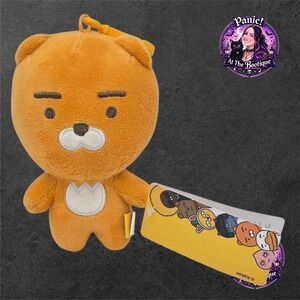 Kakao Friends Ryan Plush Keychain Doll Orange Small Bag Charm Korean Kawaii Lion